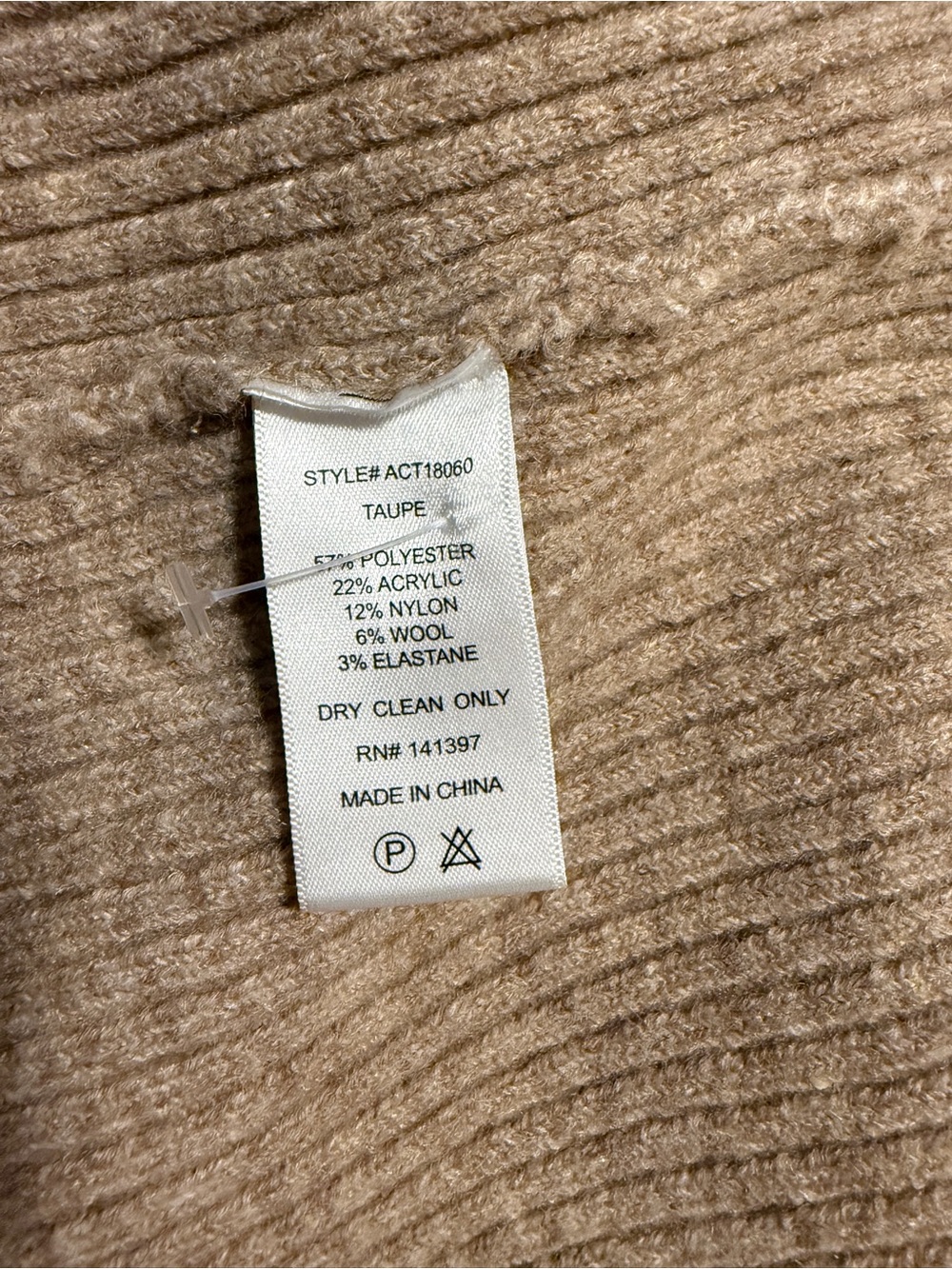 ASTR The Label Ribbed Knit Midi Dress/Top Side Button Slit Tan Large NWT - Picture 10 of 10